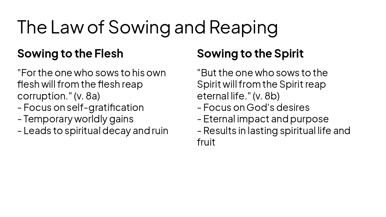 Slide 5 - The Law of Sowing and Reaping