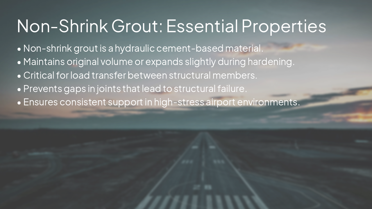Slide 5 - Non-Shrink Grout: Essential Properties