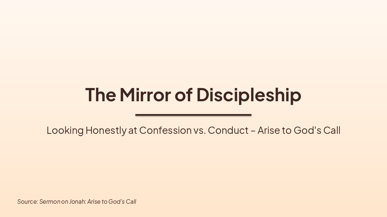 Arise: Jonah's Mirror of Discipleship