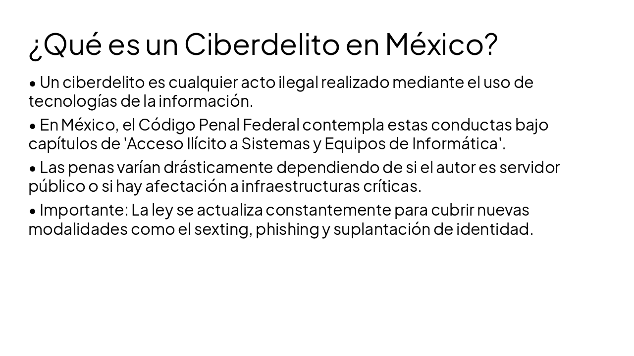 Slide 4 - ¿Qué es un Ciberdelito en México?