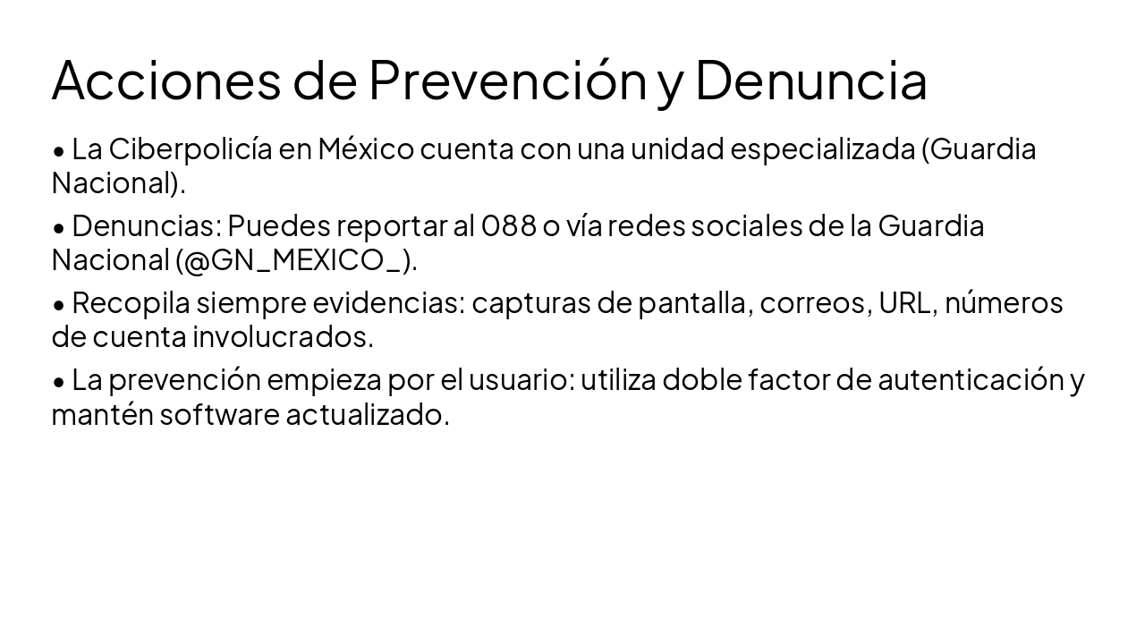 Slide 8 - Acciones de Prevención y Denuncia