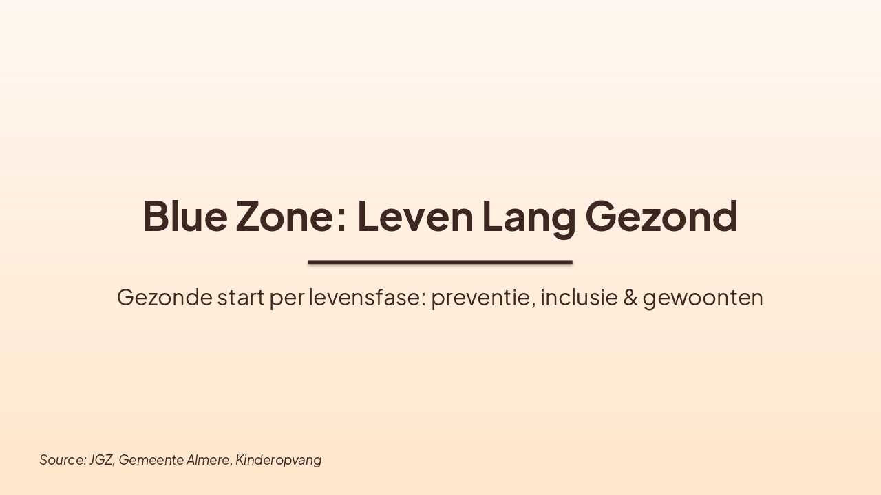Blue Zone: Gezond Starten per Levensfase