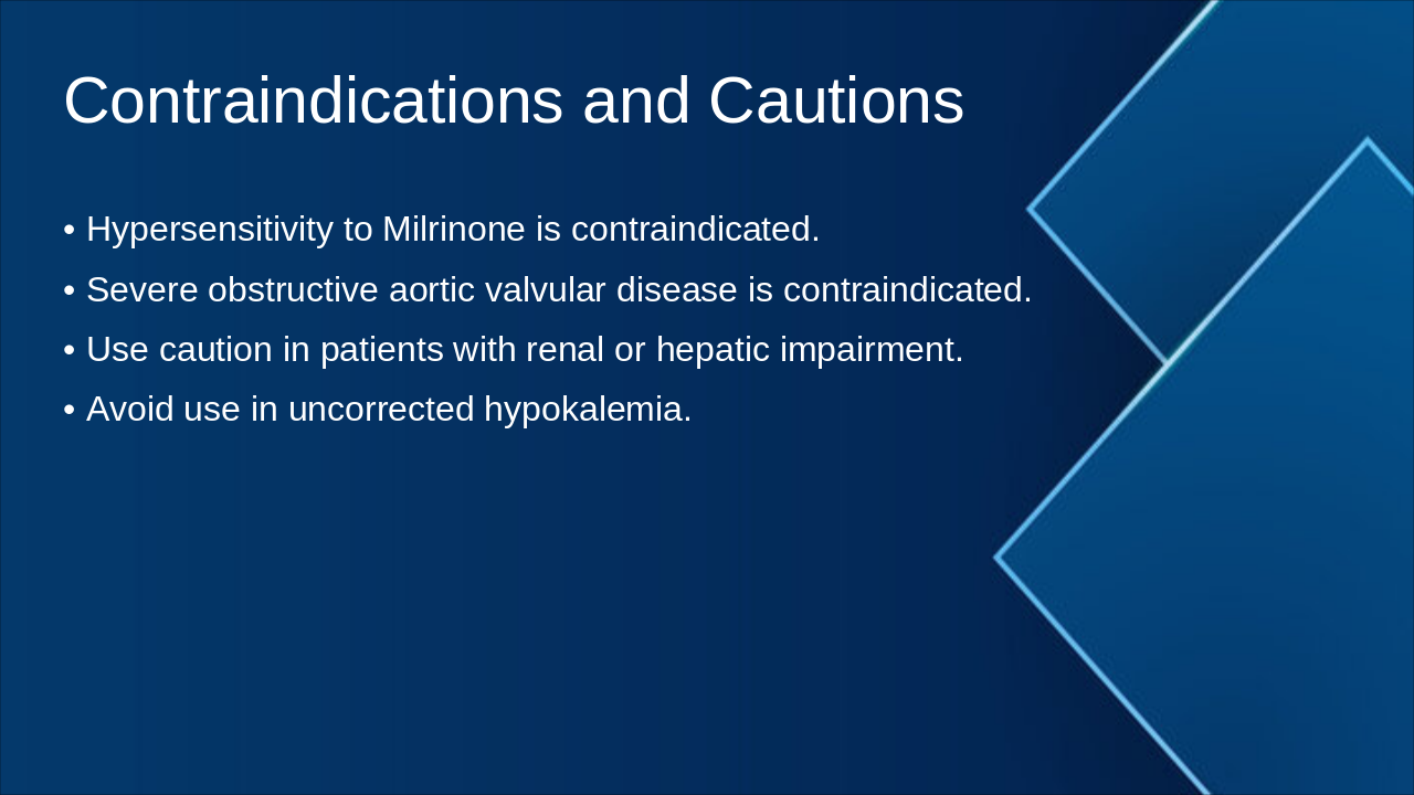 Slide 14 - Contraindications and Cautions