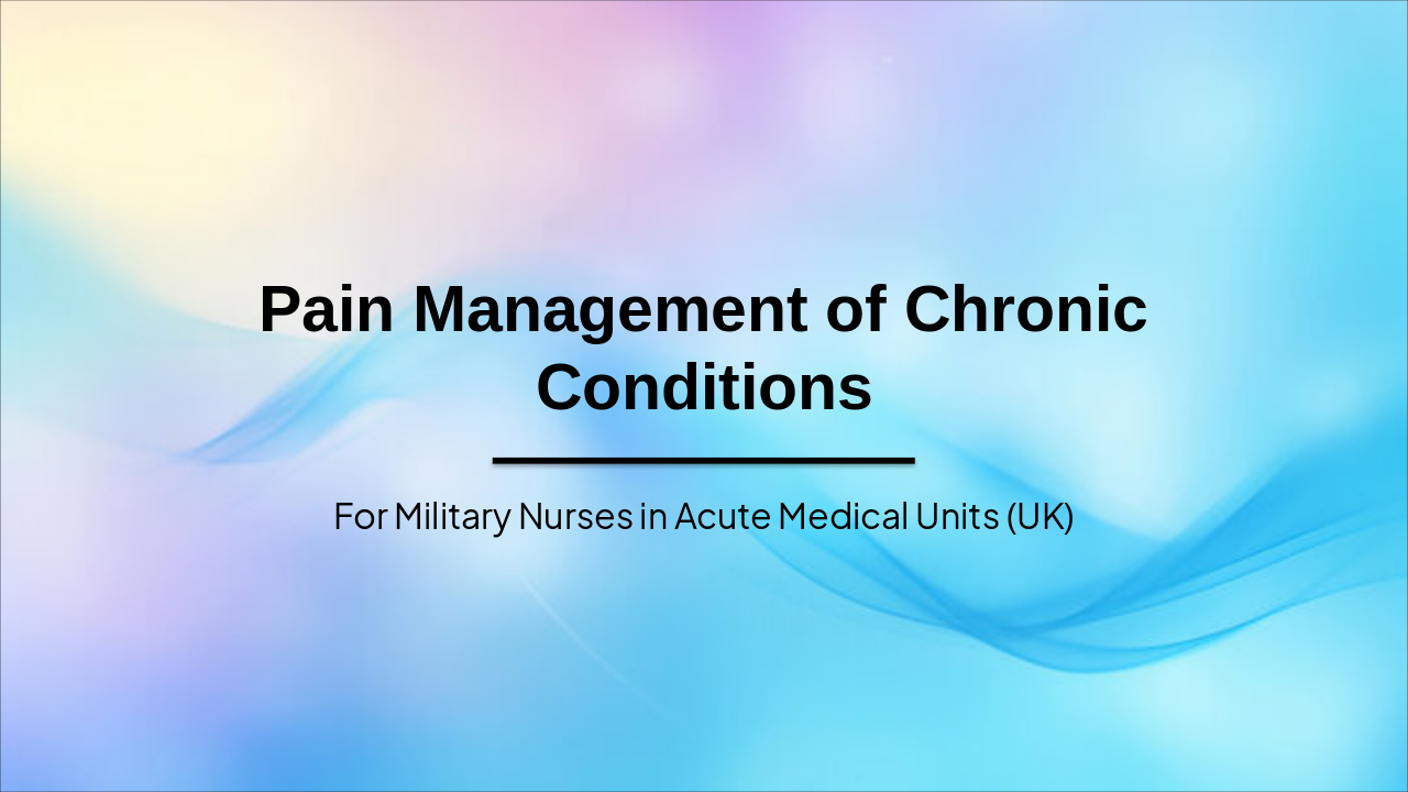Chronic Pain Management for UK Military Nurses (48 chars)