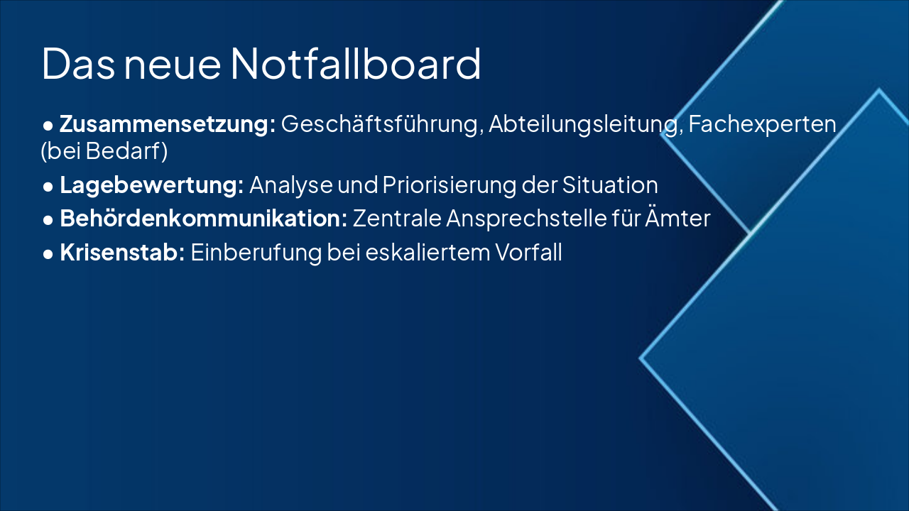 Slide 3 - Das neue Notfallboard