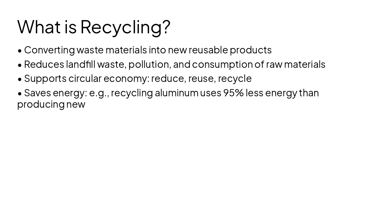 Slide 3 - What is Recycling?