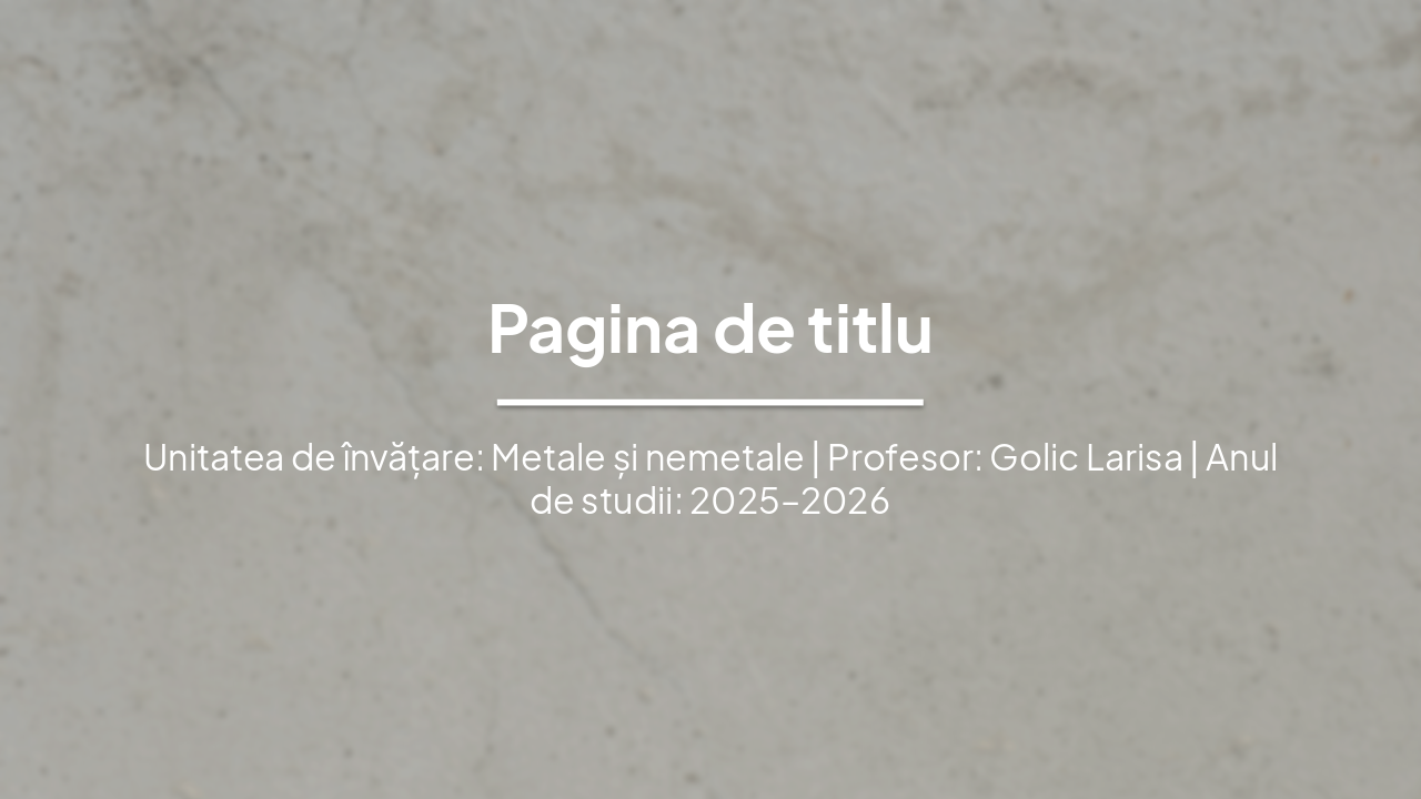 Slide 1 - Pagina de titlu