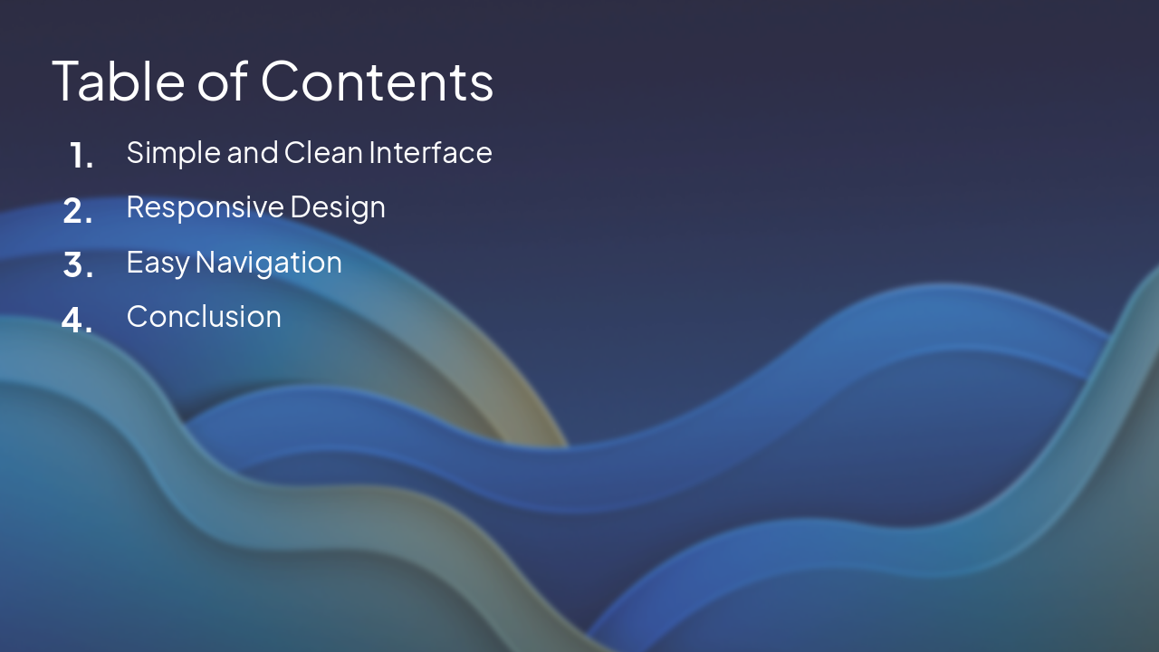 Slide 2 - Table of Contents