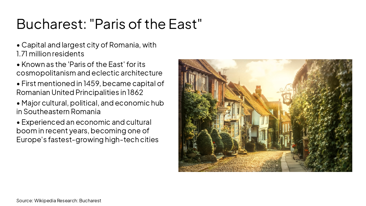 Slide 4 - Bucharest: "Paris of the East"