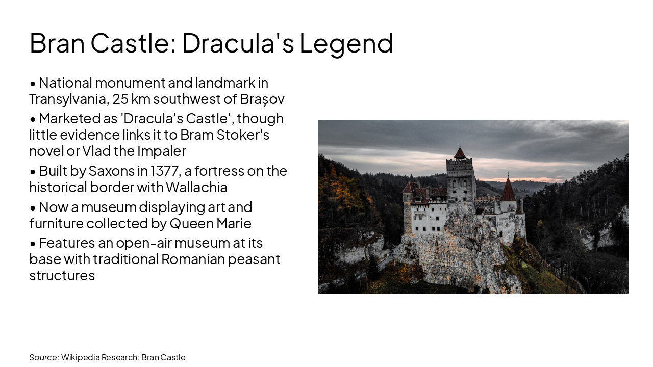 Slide 8 - Bran Castle: Dracula's Legend