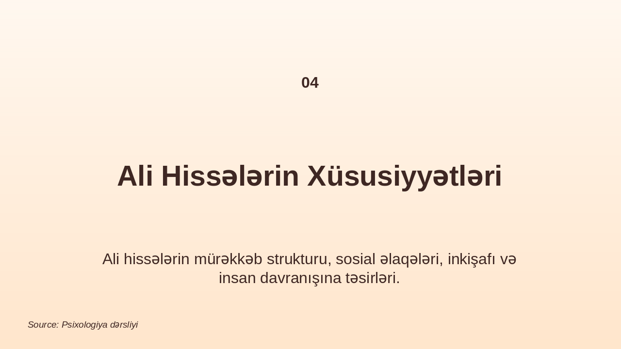 Slide 4 - Ali Hissələrin Növləri və Onların Xarakteristikası