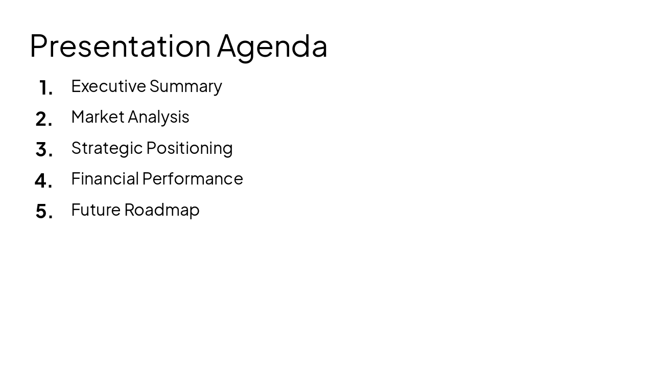 Slide 2 - Presentation Agenda