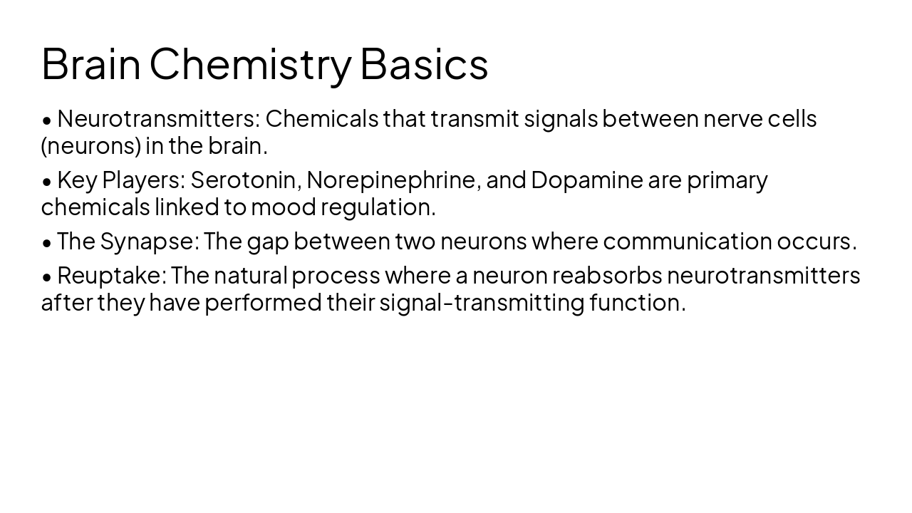 Slide 3 - Brain Chemistry Basics