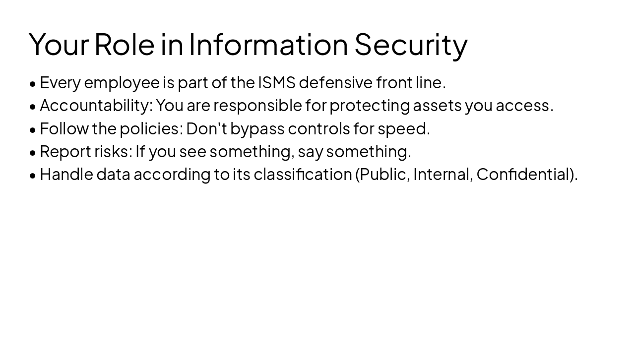 Slide 9 - Your Role in Information Security