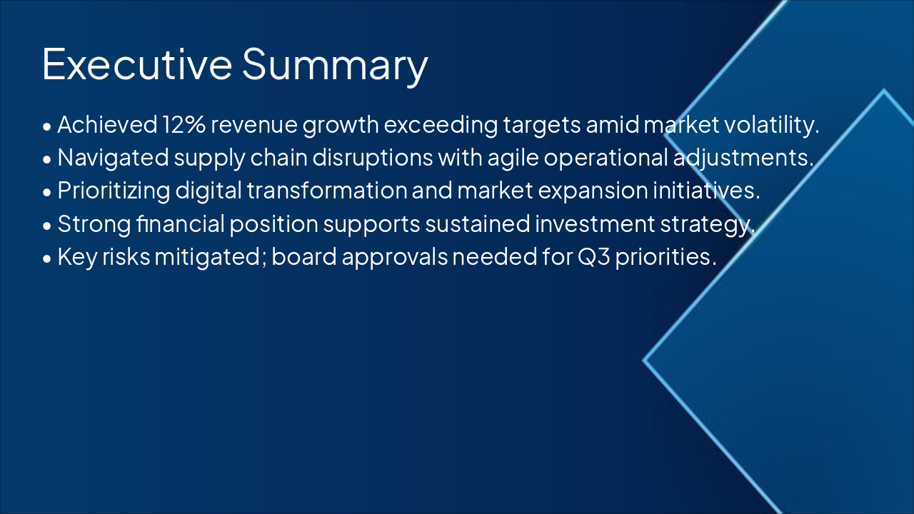 Slide 2 - Executive Summary