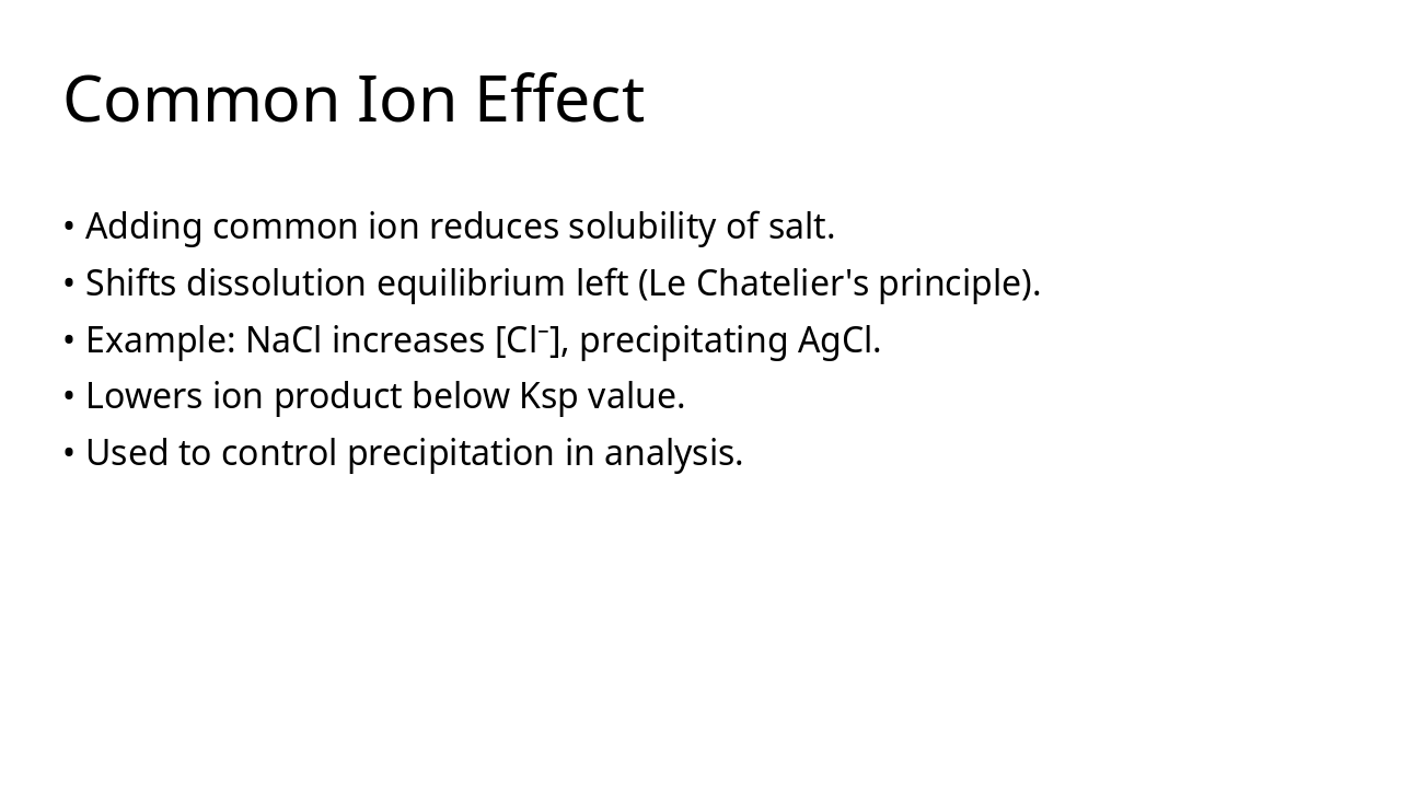 Slide 17 - Common Ion Effect