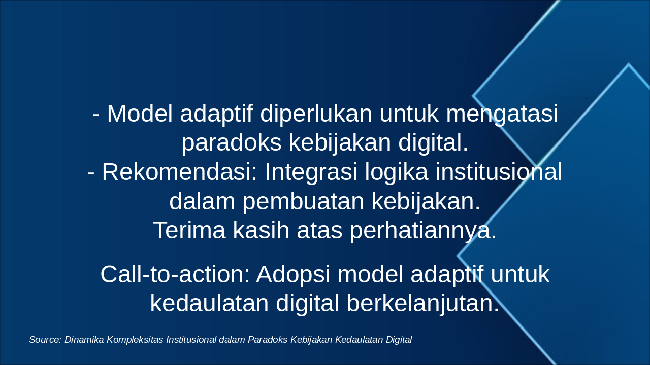 Slide 10 - Kesimpulan: Pentingnya Model Kedaulatan Digital Adaptif