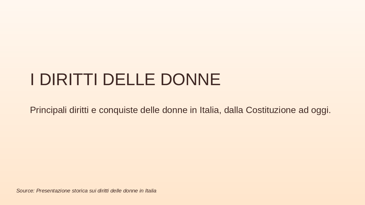 I Diritti delle Donne: Conquiste Italiane