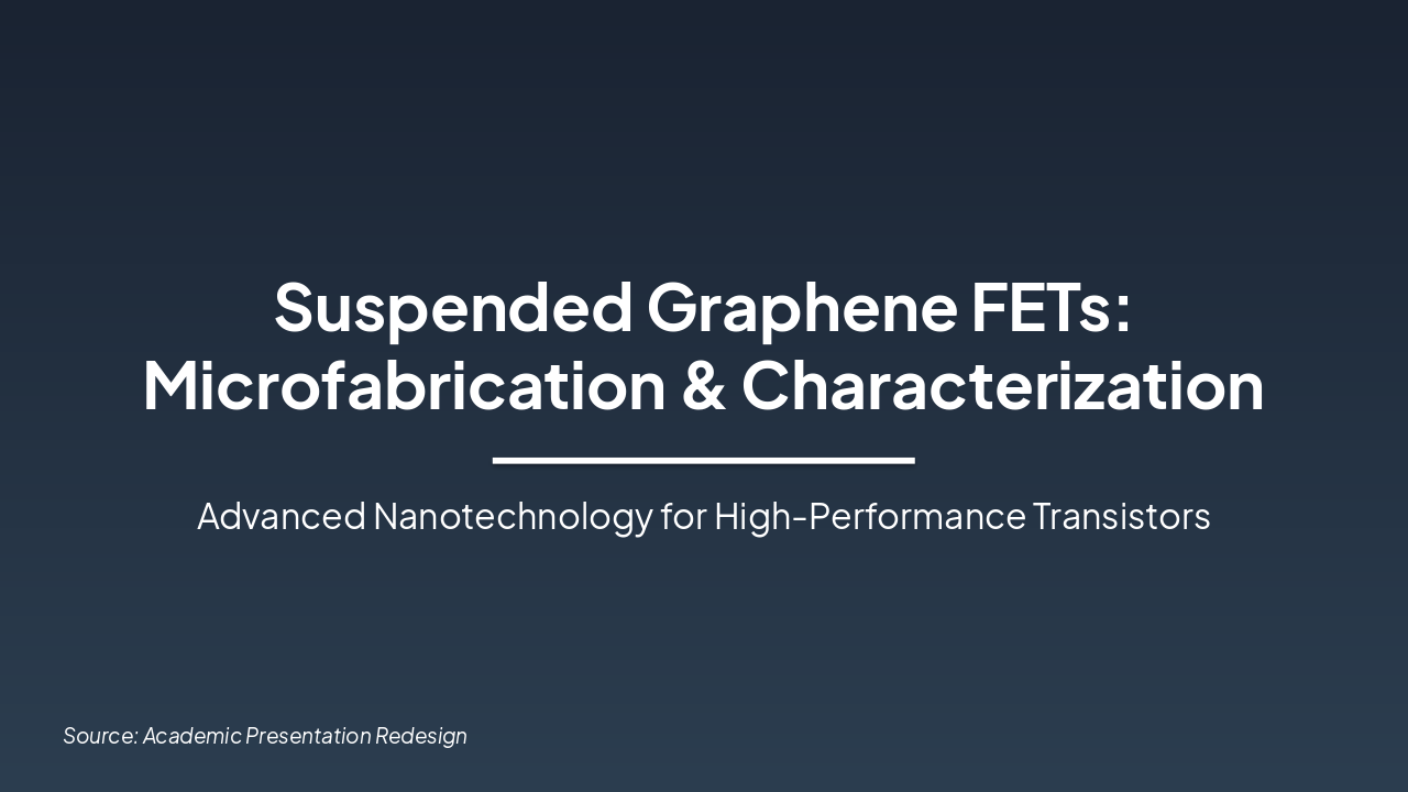 Suspended Graphene FETs: Fab & Charact.