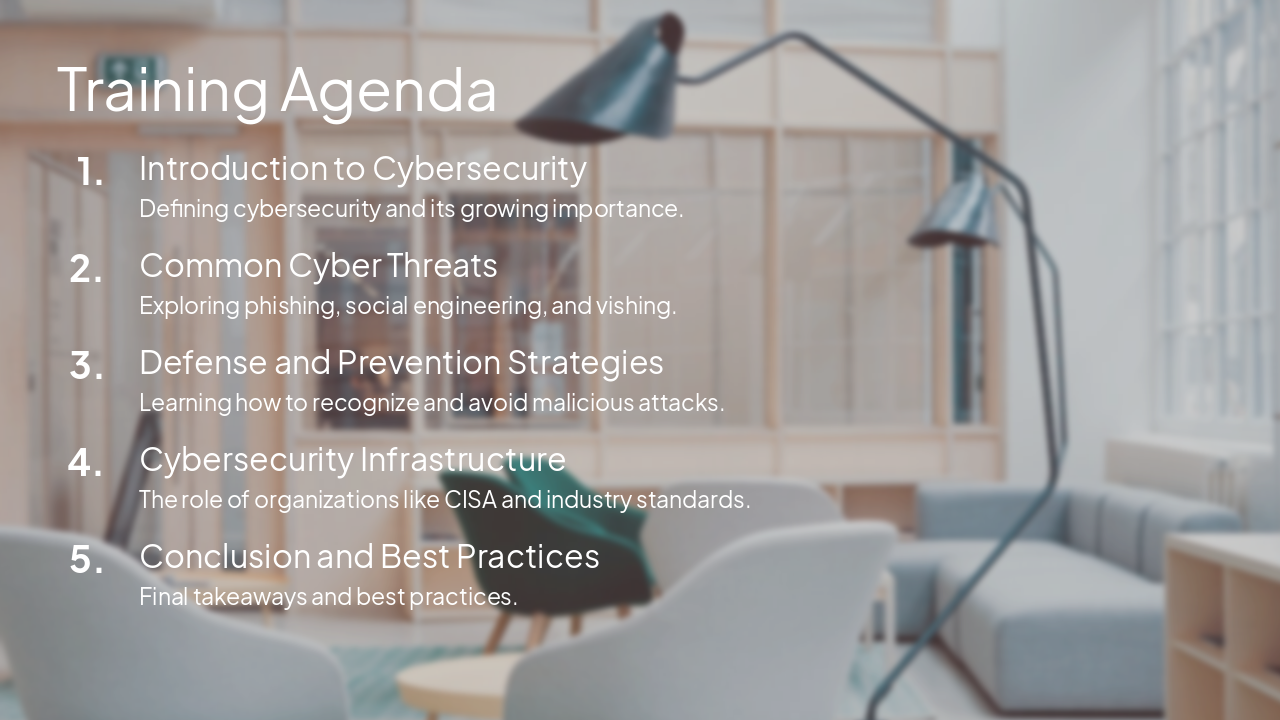 Slide 2 - Training Agenda