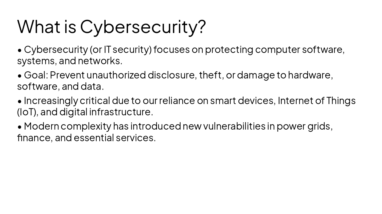 Slide 4 - What is Cybersecurity?