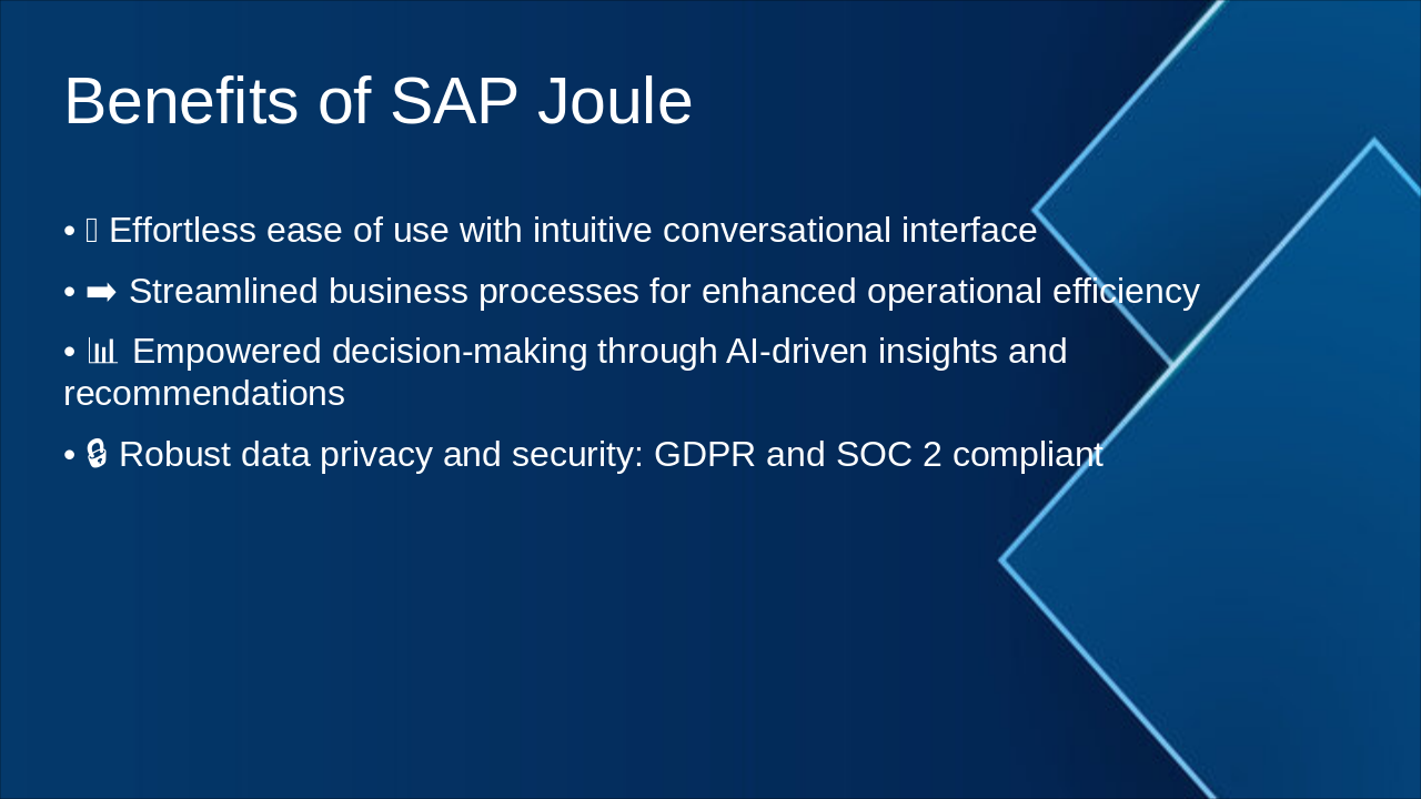 Slide 7 - Benefits of SAP Joule