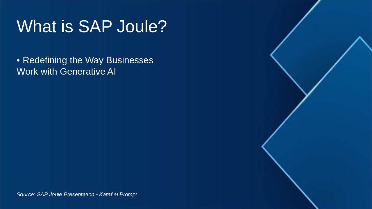 Slide 1 - What is SAP Joule?