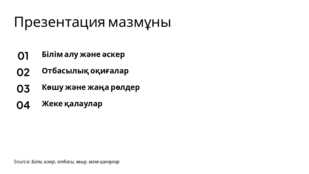 Slide 2 - Презентация мазмұны