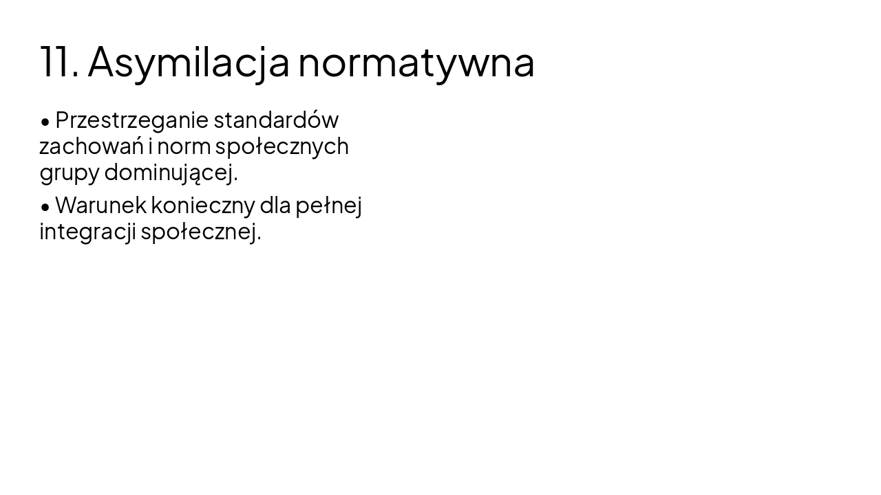 Slide 12 - 11. Asymilacja normatywna