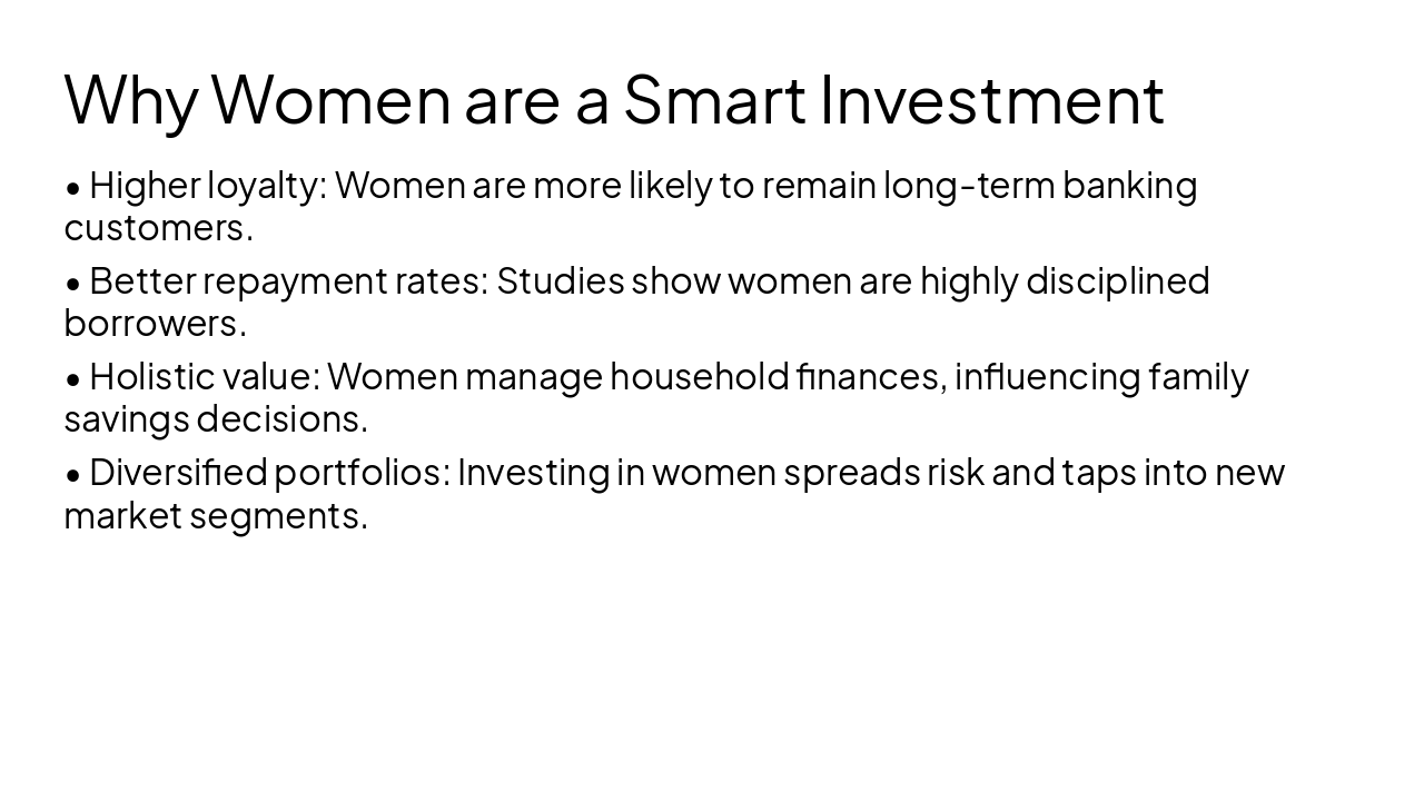 Slide 4 - Why Women are a Smart Investment