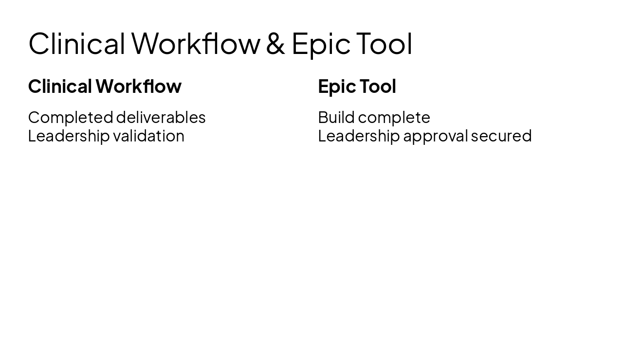Slide 5 - Clinical Workflow & Epic Tool