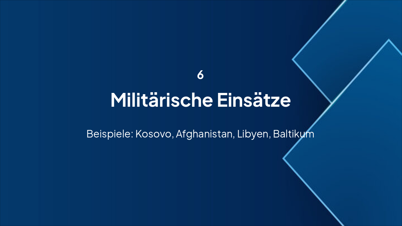 Slide 13 - 6. Militärische Einsätze