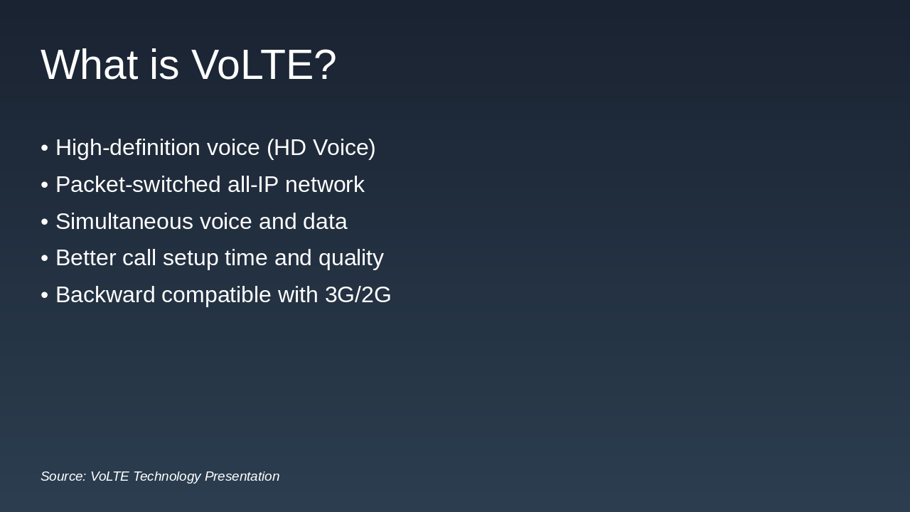 Slide 4 - What is VoLTE?
