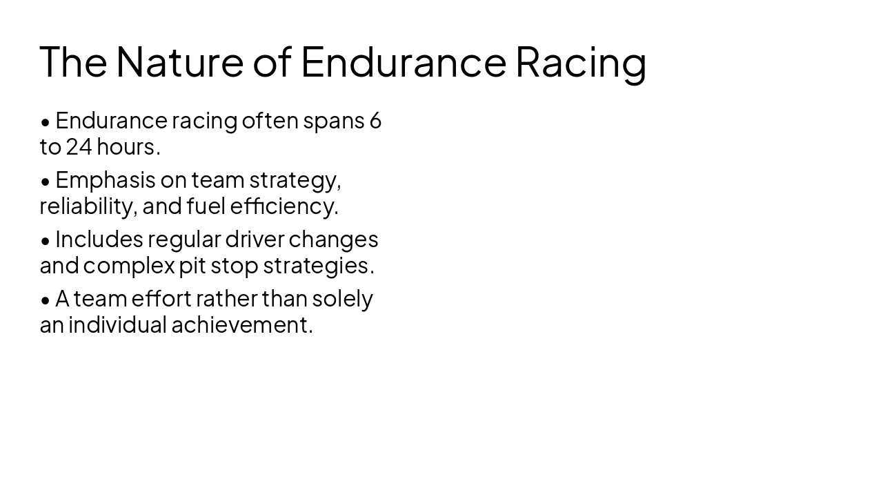 Slide 5 - The Nature of Endurance Racing