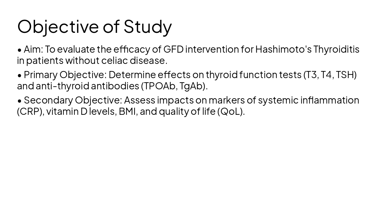Slide 6 - Objective of Study