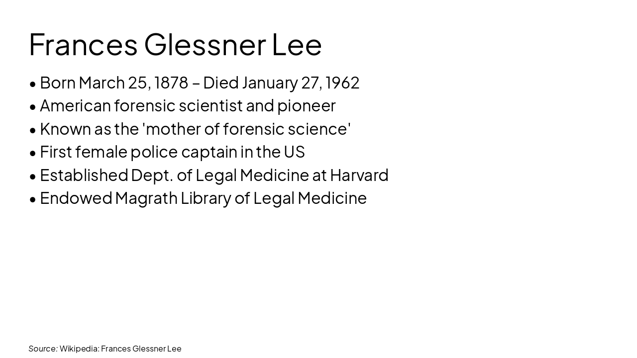 Slide 3 - Frances Glessner Lee