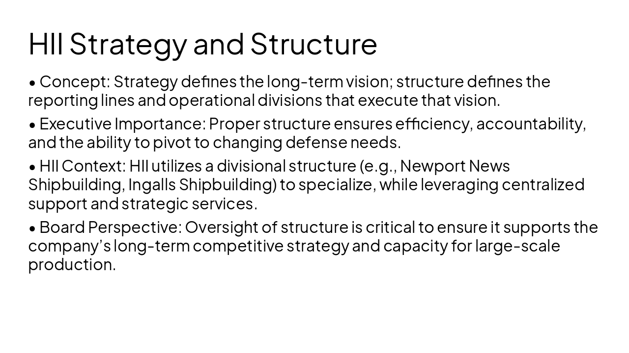 Slide 10 - HII Strategy and Structure