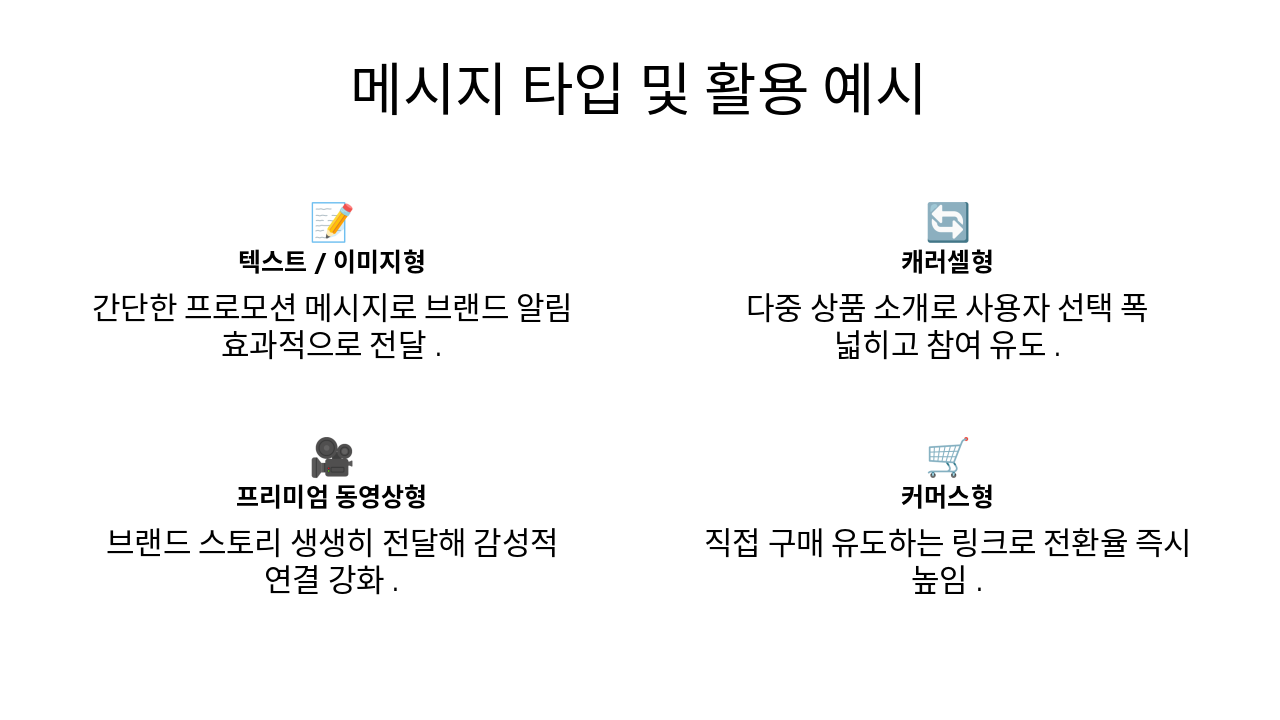 Slide 5 - 메시지 타입 및 활용 예시