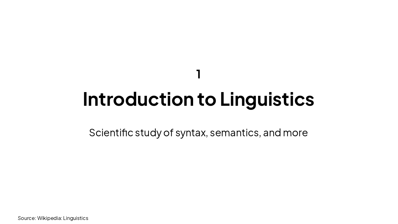 Slide 3 - Introduction to Linguistics
