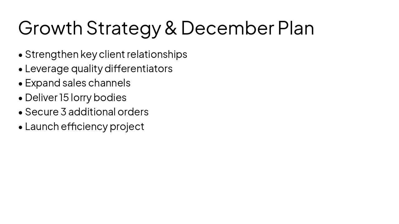 Slide 4 - Growth Strategy & December Plan