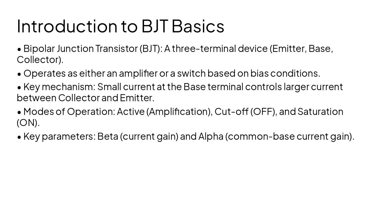 Slide 3 - Introduction to BJT Basics