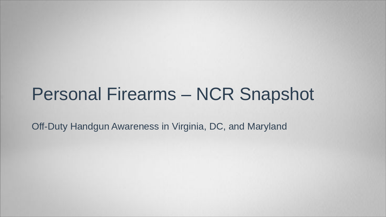 NCR Firearms Rules Snapshot