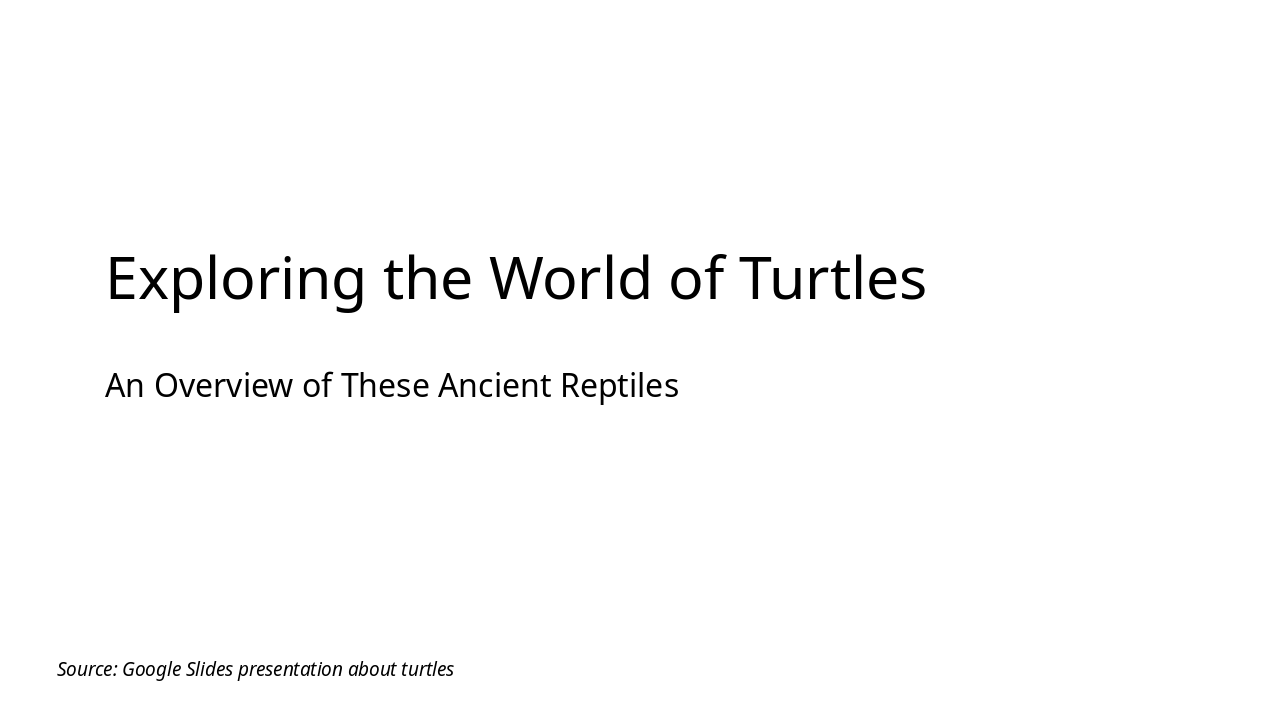 Exploring Turtles: Habitats to Conservation