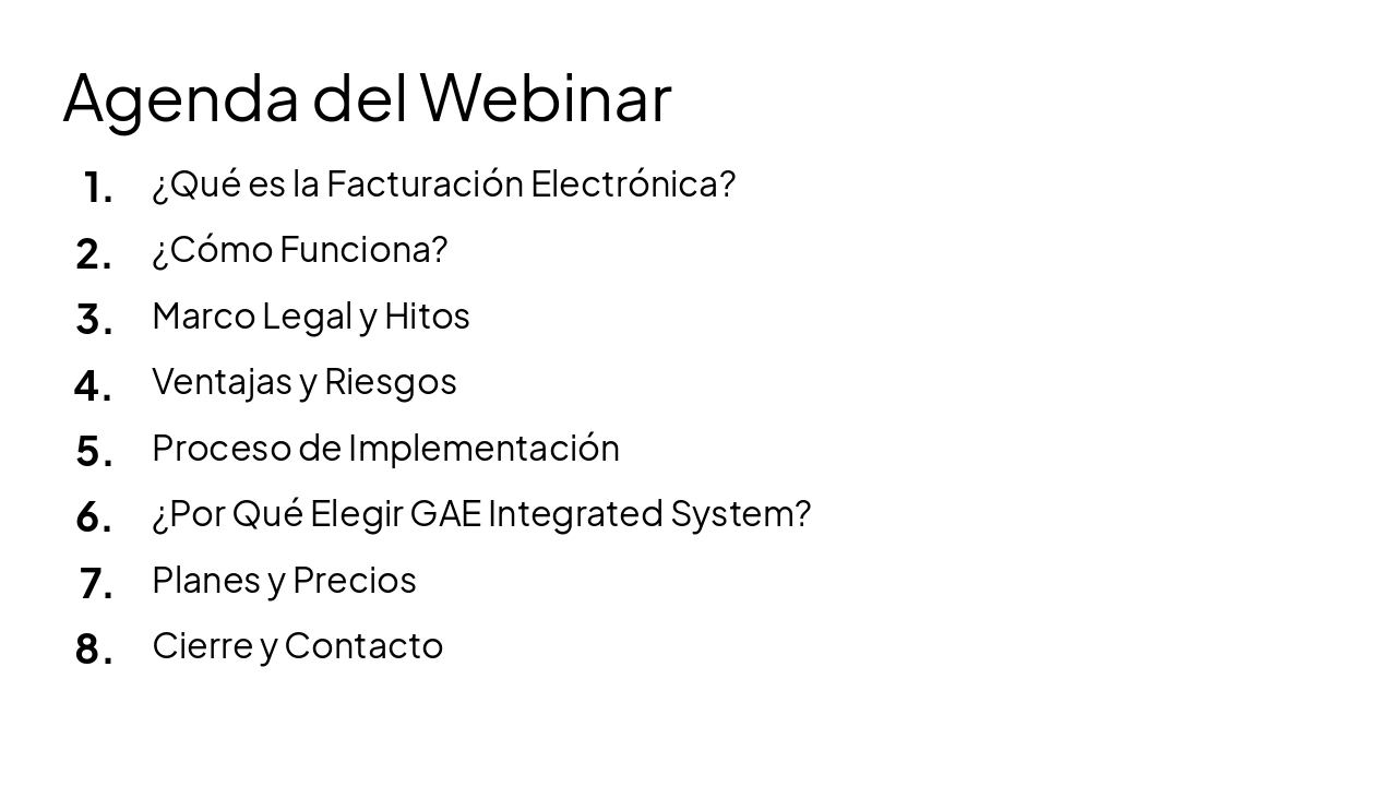 Slide 2 - Agenda del Webinar