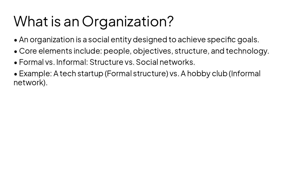 Slide 3 - What is an Organization?