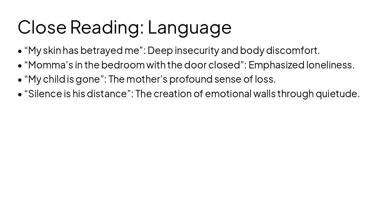Slide 8 - Close Reading: Language