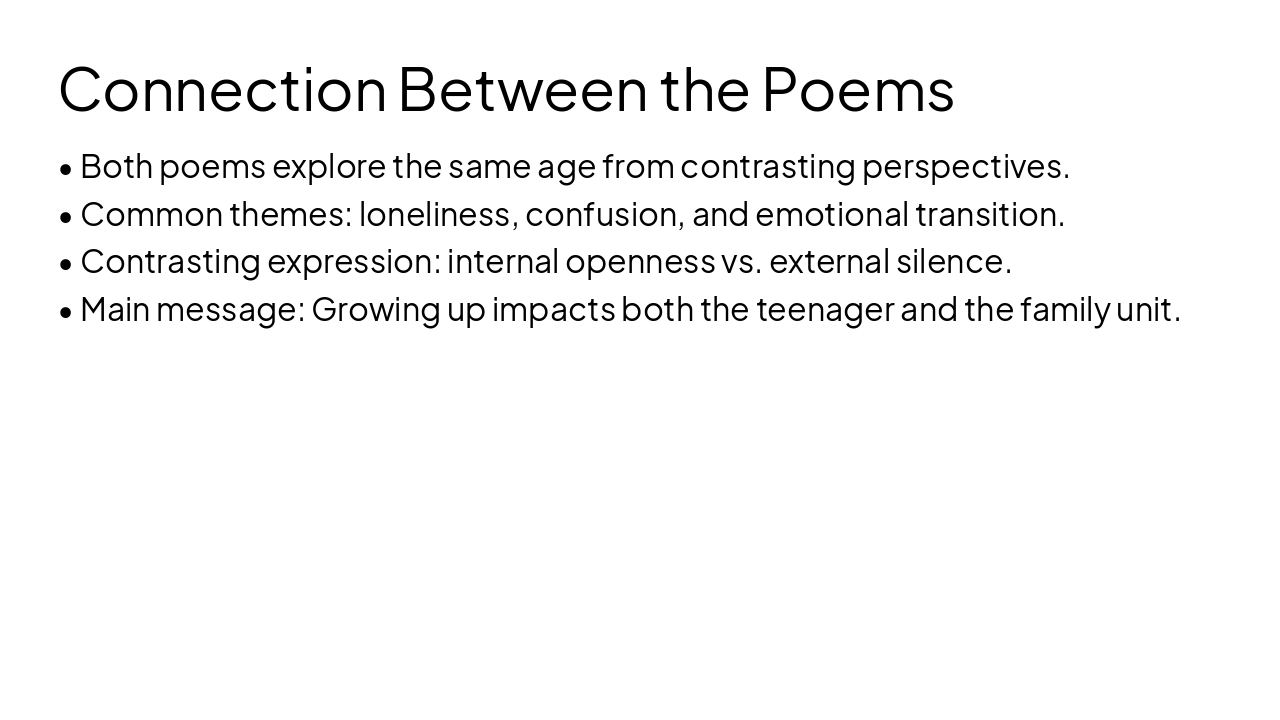 Slide 5 - Connection Between the Poems