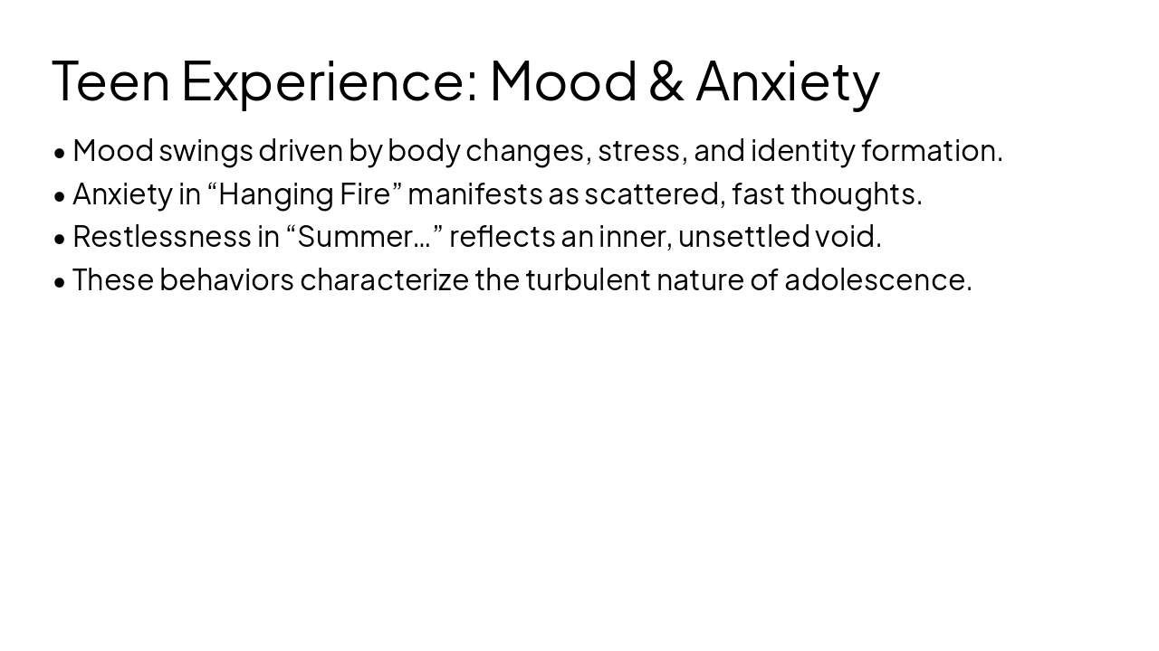 Slide 6 - Teen Experience: Mood & Anxiety