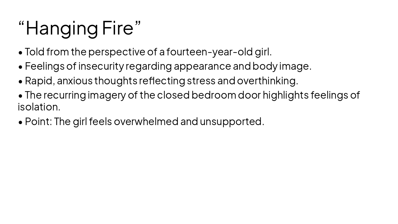 Slide 3 - “Hanging Fire”