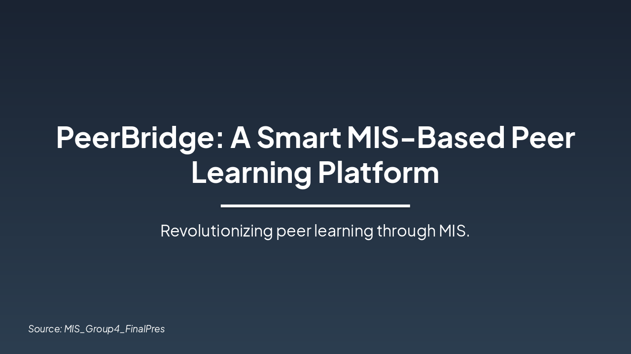 PeerBridge: MIS-Powered Peer Learning Platform (43 chars)